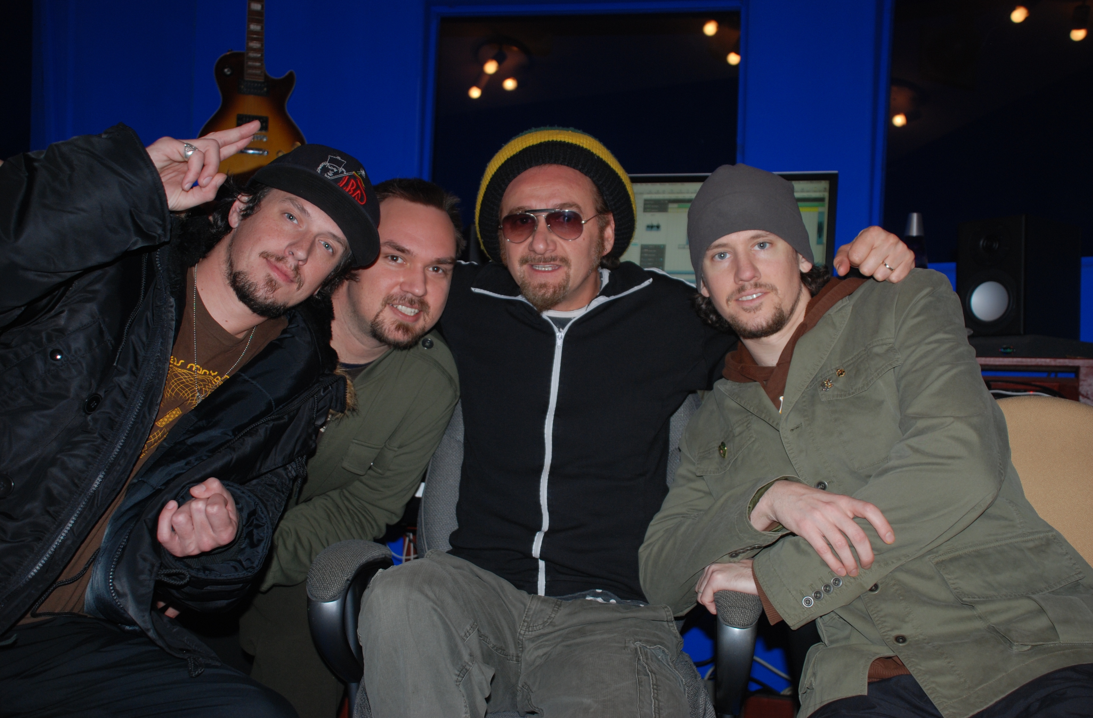 Skip Wicked, Matty T, Gaudi, & Evton B In The Blue Lotus Studio While Producing "Wake The Lion"